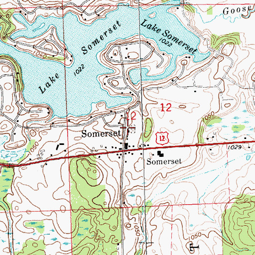 Topographic Map of Somerset Congregational Church, MI