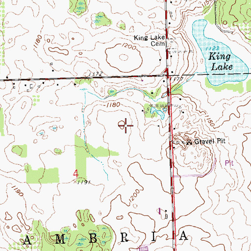 Topographic Map of White Oaks Golf Course, MI