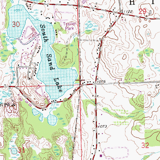 Topographic Map of Gateway Park Campground, MI