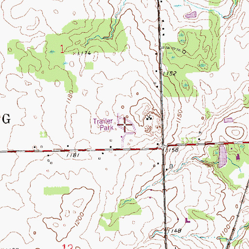 Topographic Map of Hillside Acres Mobile Home Park, MI