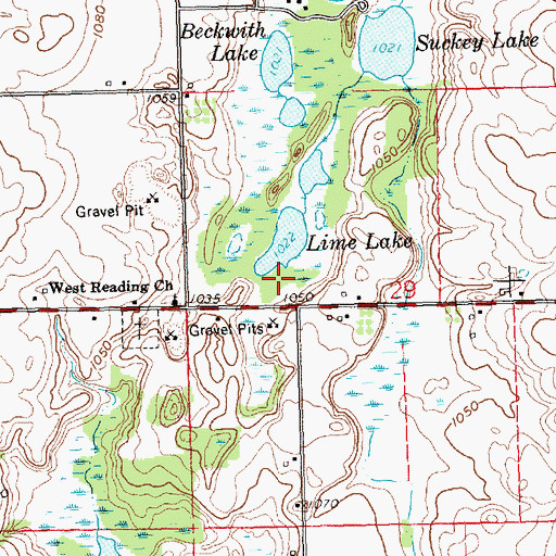 Topographic Map of Lime Lake Campground, MI