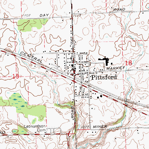 Topographic Map of Pittsford Station (historical), MI