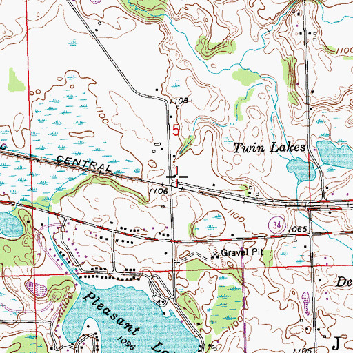 Topographic Map of Osseo Free Will Baptist Church, MI