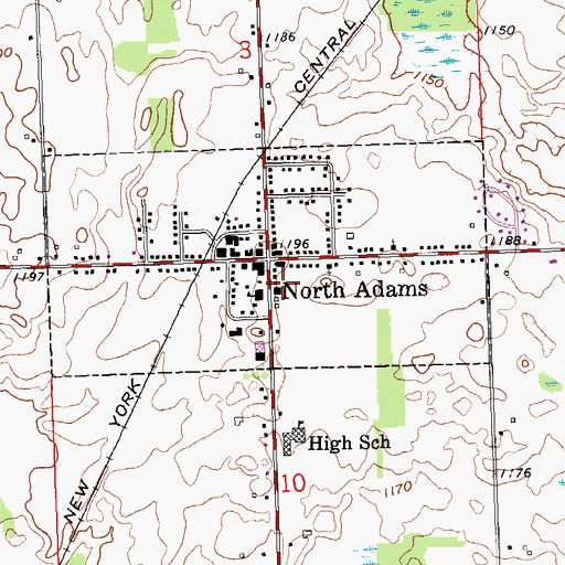 Topographic Map of Bible Baptist Church, MI