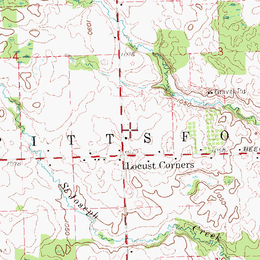Topographic Map of Locust Corner Cemetery, MI