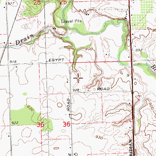 Topographic Map of Wolfe Cemetery, MI