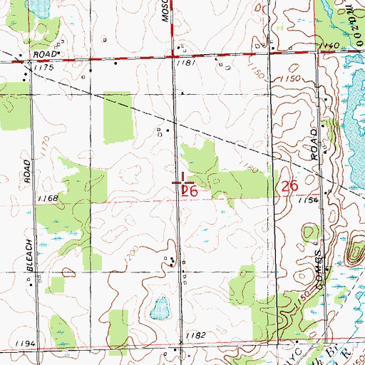 Topographic Map of Stoll Cemetery, MI