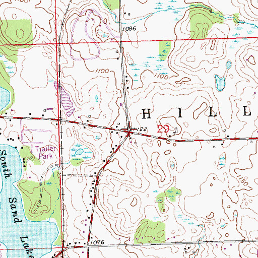 Topographic Map of West Bacon Cemetery (historical), MI