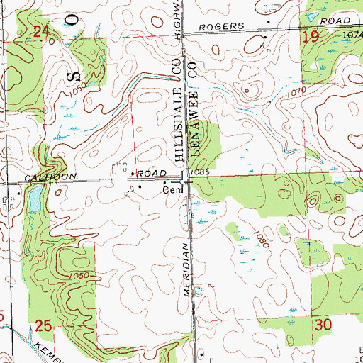 Topographic Map of Pratt Cemetery, MI