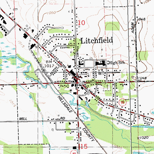 Topographic Map of First Baptist Church, MI