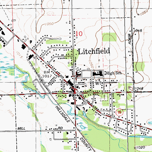Topographic Map of Congregational Church, MI