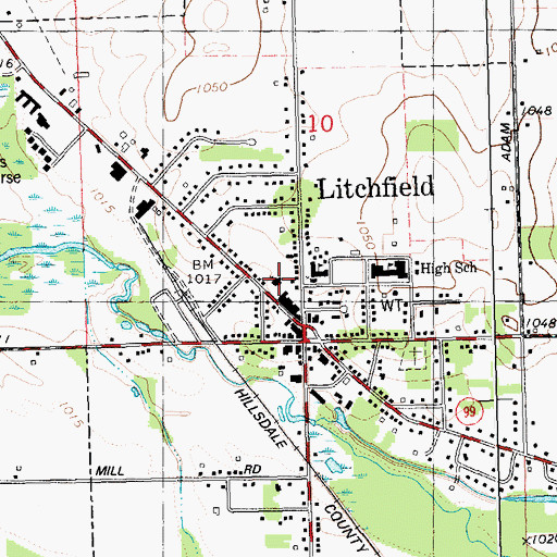 Topographic Map of United Methodist Church, MI
