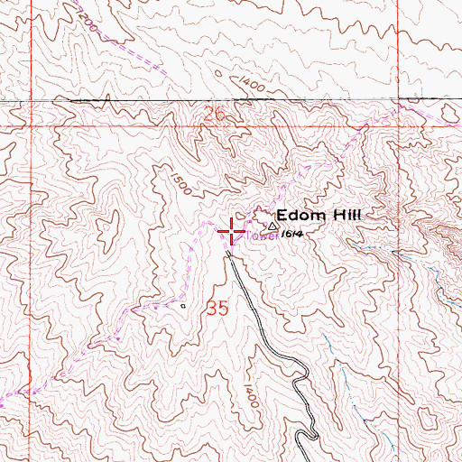 Topographic Map of Edom Hill, CA