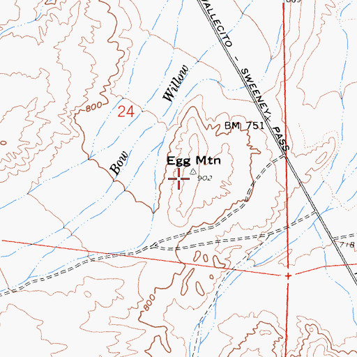 Topographic Map of Egg Mountain, CA
