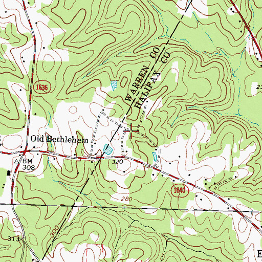 Topographic Map of Haliwa-Saponi State Designated Tribal Statistical Area, NC