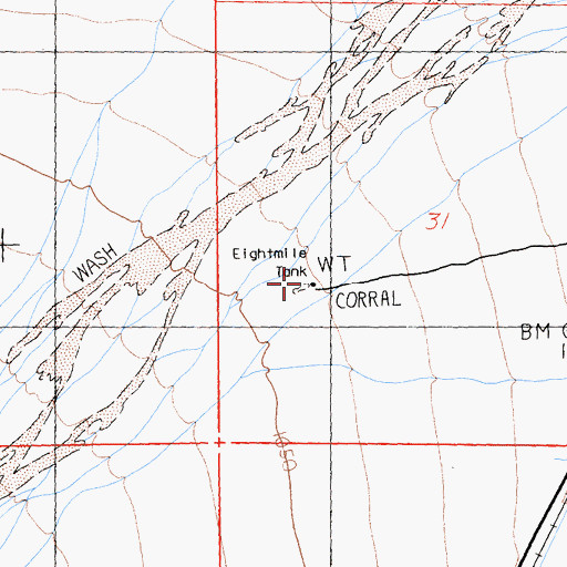 Topographic Map of Eightmile Tank, CA