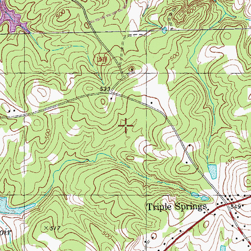Topographic Map of Sappony State Designated Tribal Statistical Area, NC