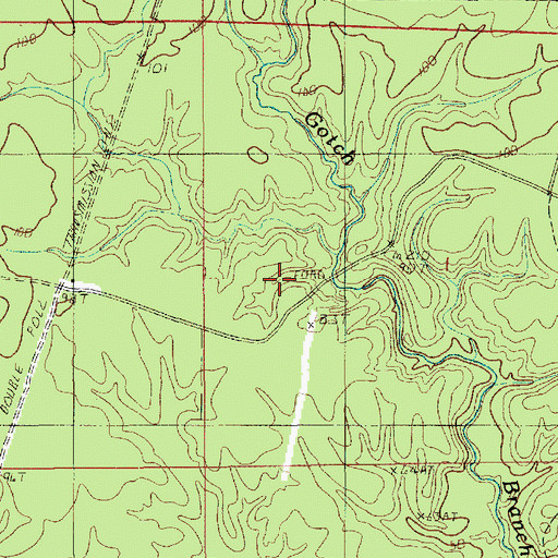 Topographic Map of Jena Band of Choctaw Tribal Designated Statistical Area (historical), LA