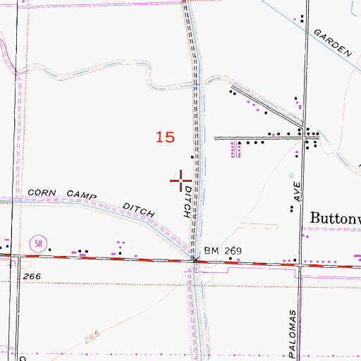 Topographic Map of Eightyfoot Ditch, CA