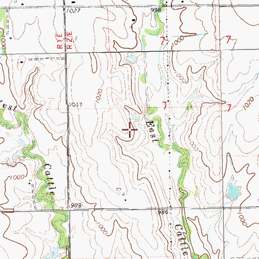 Topographic Map of Kaw/Ponca Joint-Use Oklahoma Tribal Statistical Area, OK