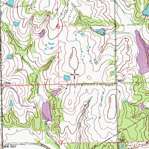 Topographic Map of Kickapoo Oklahoma Tribal Statistical Area, OK