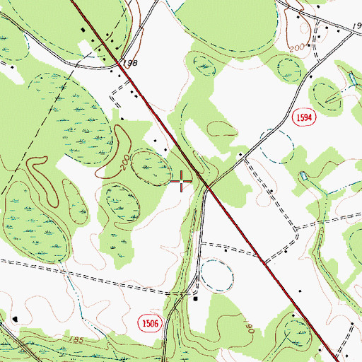 Topographic Map of Lumbee State Designated Tribal Statistical Area, NC