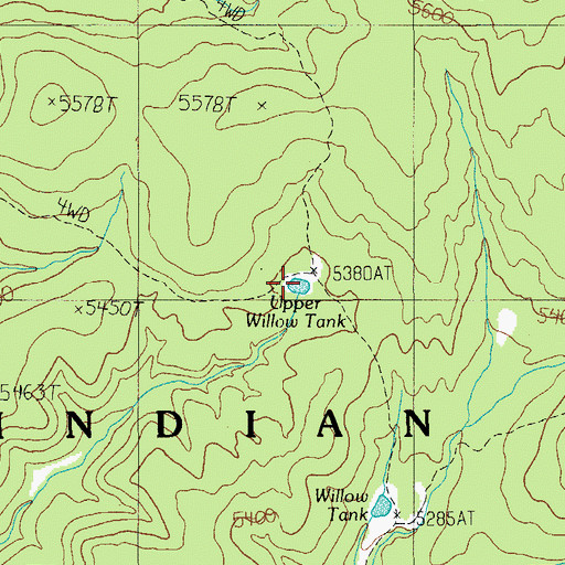 Topographic Map of Upper Willow Tank, AZ