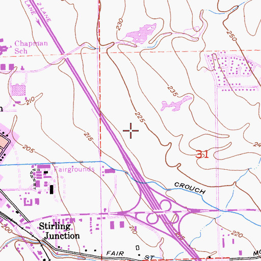 Topographic Map of Mechoopda Tribal Designated Statistical Area, CA