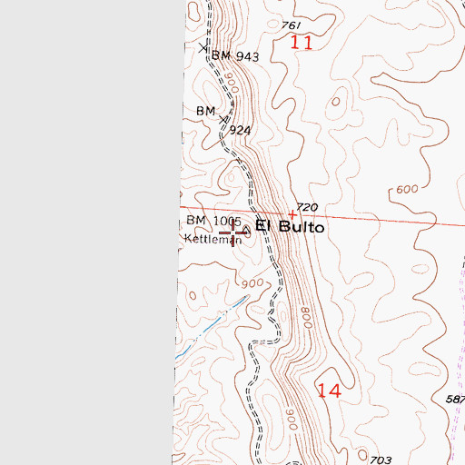 Topographic Map of El Bulto, CA