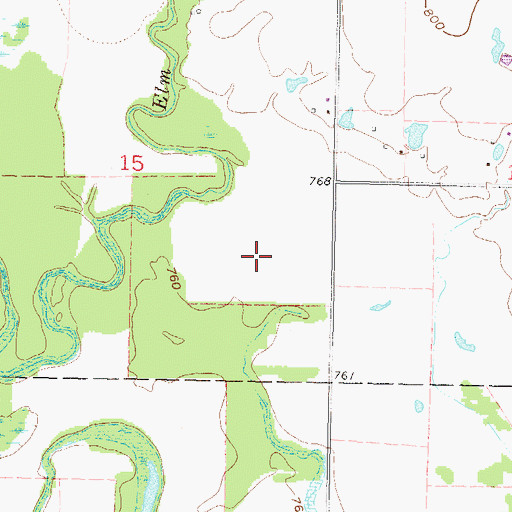 Topographic Map of Miami/Peoria Joint-Use Oklahoma Tribal Statistical Area, OK