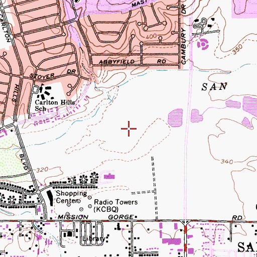 Topographic Map of El Cajon Valley, CA