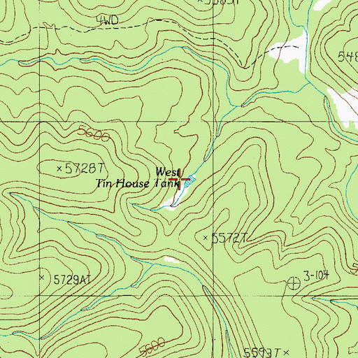 Topographic Map of West Tin House Tank, AZ