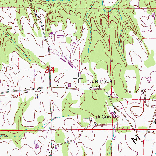 Topographic Map of Cherokee Tribe of Northeast Alabama State Designated Tribal Statistical Area, AL
