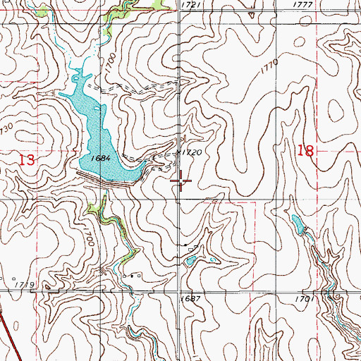 Topographic Map of Cheyenne-Arapaho Oklahoma Tribal Statistical Area, OK