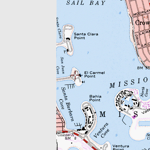 Topographic Map of El Carmel Point, CA
