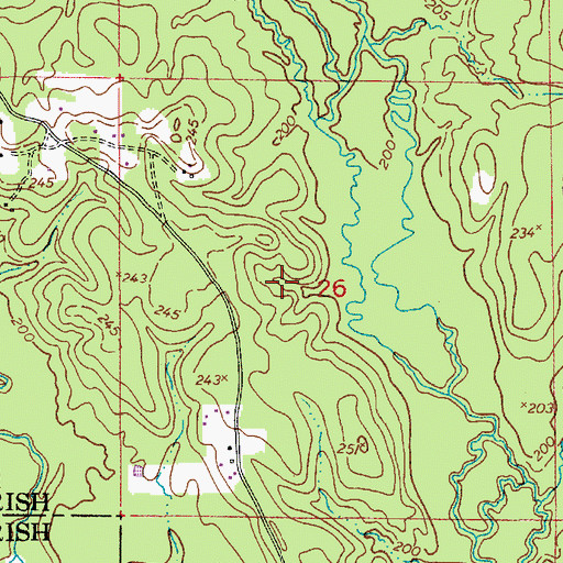 Topographic Map of Clifton Choctaw State Designated Tribal Statistical Area, LA
