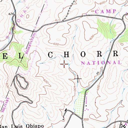 Topographic Map of El Chorro, CA