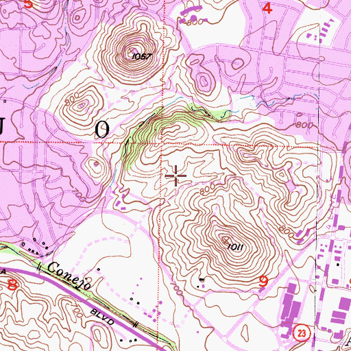 Topographic Map of El Conejo, CA