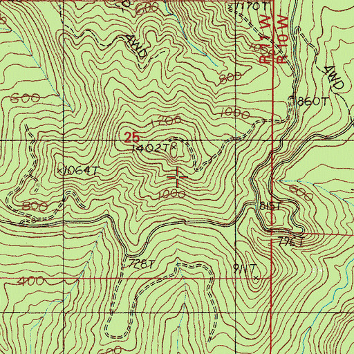 Topographic Map of Coquille Reservation, OR