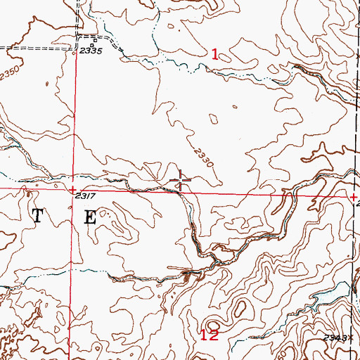 Topographic Map of Corn Creek Segment, SD