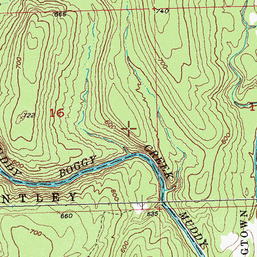 Topographic Map of County District 10, OK