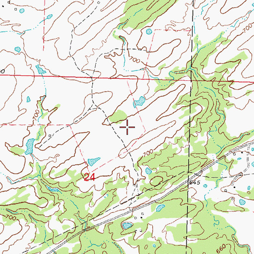 Topographic Map of County District 11, OK