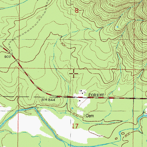 Topographic Map of County District 3, OK
