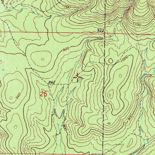 Topographic Map of County District 4, OK