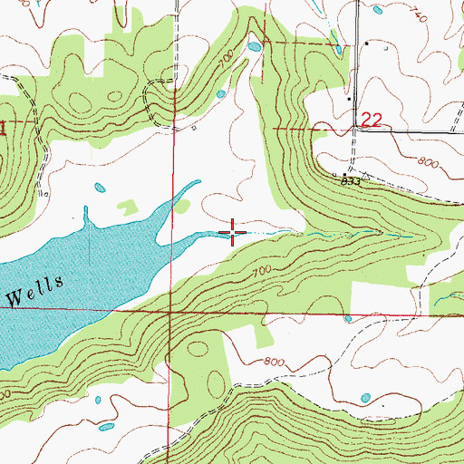 Topographic Map of County District 5, OK