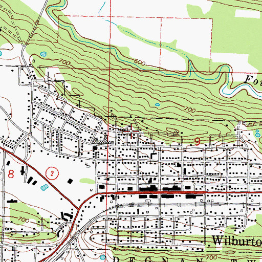Topographic Map of County District 6, OK