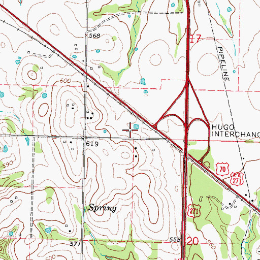 Topographic Map of County District 8, OK