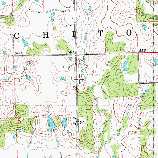 Topographic Map of County District 9, OK