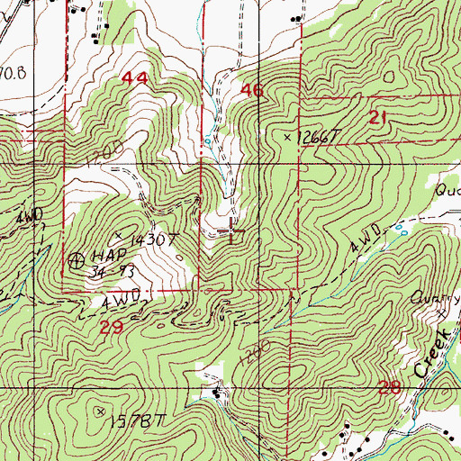 Topographic Map of Cow Creek Reservation, OR