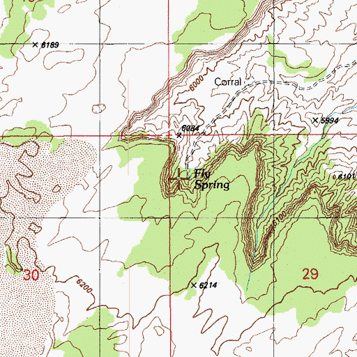 Topographic Map of Fly Spring, AZ